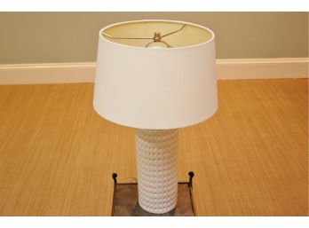 Set Of Two White Ceramic Textured Lamps