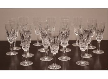 Eighteen Waterford Crystal Fluted Champagne Glasses - PURCHASED FOR $75 Each