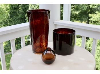 West Elm Brown Glass Vases