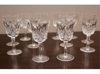 Twelve Waterford Crystal Lismore Claret Wine Glasses - PURCHASED FOR $75 Each