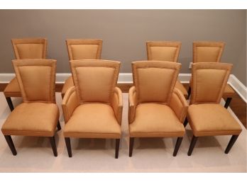 Set Of Eight Mariette Himes Gomez Hickory Flare Back Dining Chairs