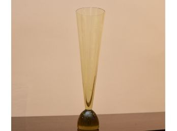Donghia Signed Hand Blown Murano Glass Tall Golden Vase
