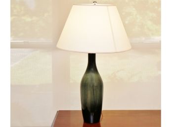 Clear Green Glass Table Lamp
