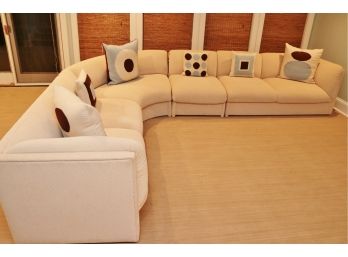 Custom Upholstered Contemporary Sectional Sofa With Pillows