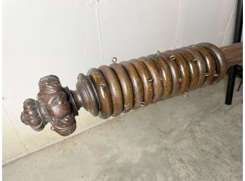 Large Wooden Curtain Rod With Finial Ends