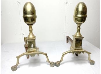 Gorgeous Brass Fireplace Andirons