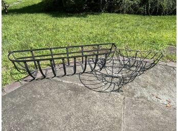 Set Of 3 Metal Wall/window Planter Cages