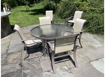 Gorgeous Woodard Outdoor Patio Set With Six Chairs And Two Extra Side Tables