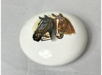 Beautiful Porcelain Horse Print Paperweight