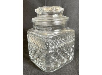 Vintage Style Square Candy Or Change Jar