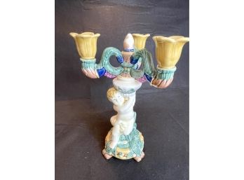 Painted Ceramic Candelabra