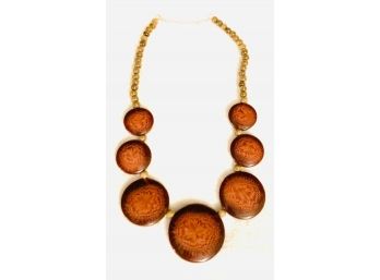 Sensational Wooden Bead Statement Necklace