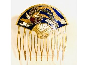 Vintage Cloisonn Hair Comb