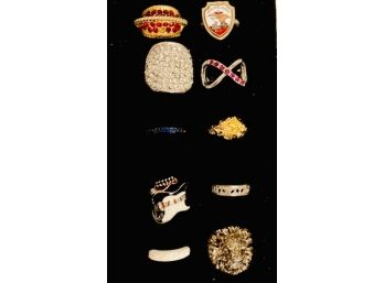 Grouping Of Ten Rings - 925 And Anheuser-busch Collectible