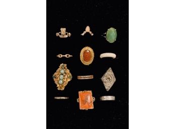 Collection Of Twelve Ladies Rings