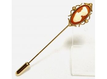 Vintage Avon Gold Tone Cameo Stick Pin/straight Pin