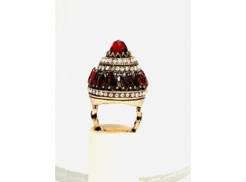 Righteously Regal Raised Ruby Ring - Size 7