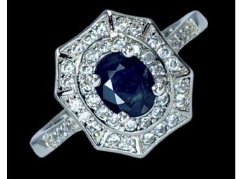 .72 Natural Sapphire Direct From Designer 925 Sterling Silver Ladies Ring - Size 7