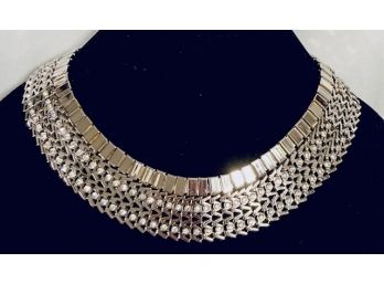 Unique Silver Tone Collar-style Necklace