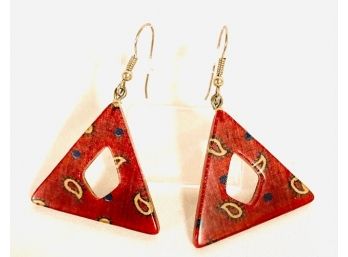 Unique Lucite Triangle Drop Earrings