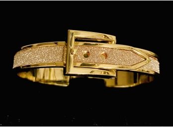 Fabulous Sparkle Belt Form Hinged Cuff Bracelet