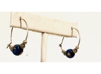 Unique Blue Bead Earrings