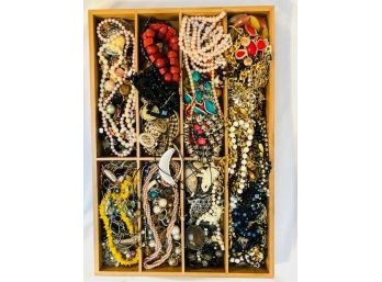 Cutlery Tray Filled To The Brim With Estate Costume Jewelry