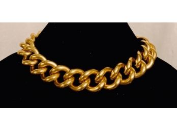 Large Chunky Vintage Erwin Pearl Signed Gold Tone Link Necklace