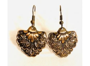 Unique Embossed/pressed Metal Drop Earrings