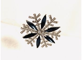 Dazzling Montana Blue/denim Blue And Clear Snowflake Elf Ears (I)