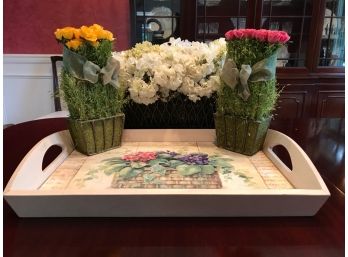 Faux Florals & Tray