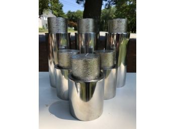 Brushed Metal Candle Holders
