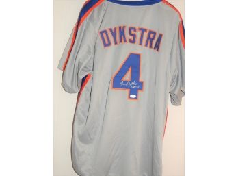 Signed NY Mets Superstar Lenny Dykstra Inscribed NAILS Baseball Jersey With COA