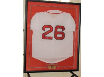 Signed UV Framed Boston Red Sox HOFer Wade Boggs Baseball Jersey With COA  42x34