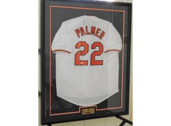 Signed UV Framed HOFer Jim Palmer  Baseball Jersey With JSA COA 42x34