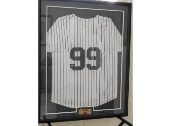 Signed UV Framed NY Yankees Superstar Aaron Judge Baseball Jersey With COA 42x34