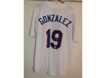 Signed Texas Rangers HOFer Juan Gonzalez Baseball Jersey With JSA COA