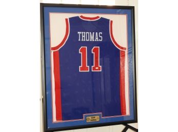 Signed UV Framed Detroit Pistons HOFer Isiah Thomas Basketball Jersey With JSA COA 42x34