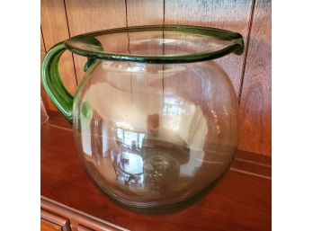 Hand Blown Green Glass Lemonade Pitcher