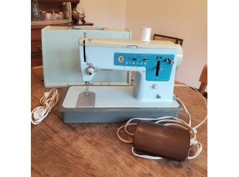 Working Singer Portable Sewing Machine With Foot Pedal Motor Controller & Case