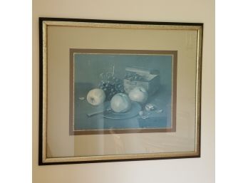 Framed Still Life Print Of Apples & Grapes From The Academy Arts In Chicago, Illinois