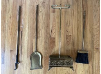 Vintage Fireplace Tools And Holder