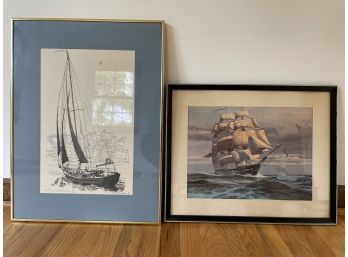 Nautical Prints Artwork : Entering Newport Harbor & Sailing Ship