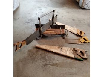 STANLEY Mitre Saw And 3 Hand Saws