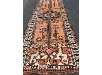 13f . 9inches  X 4f. 2inches , Kurdish Hand Noted Rug Runner