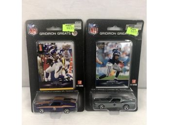 2008 NFL Gridiron Greats Car And Card Set, Adrian Peterson And Marion Barber III - 2 Pieces