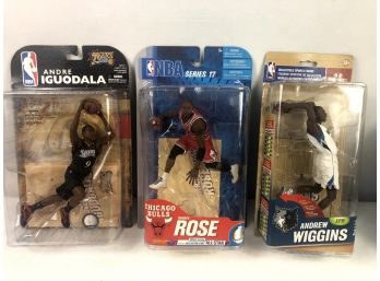 2008-2015 NBA Andre, Iguodala, Derrick Rose, Andrew Wiggins - Mcfarlane Toys - 3 Pieces