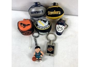 Lot Of 7 Sports Team Keychains - Cowboys, Steelers, And More