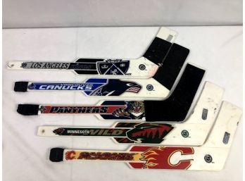 Lot Of 5 Miniature NHL Goalie Hockey Sticks