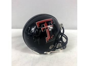 Walter Camp Texas Tech Signed Riddell Mini Helmet